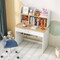 Costway Kids Wooden Study Desk Children Writing Table with Hutch & Drawer White